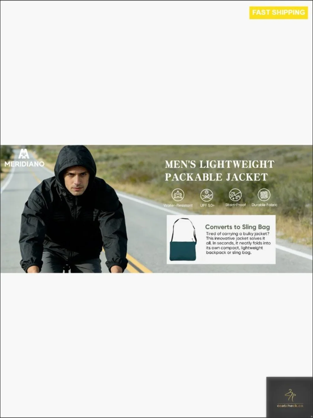 Lightweight Packable Jacket with Hood Water Resistant Windbreaker UPF 50+ Stain